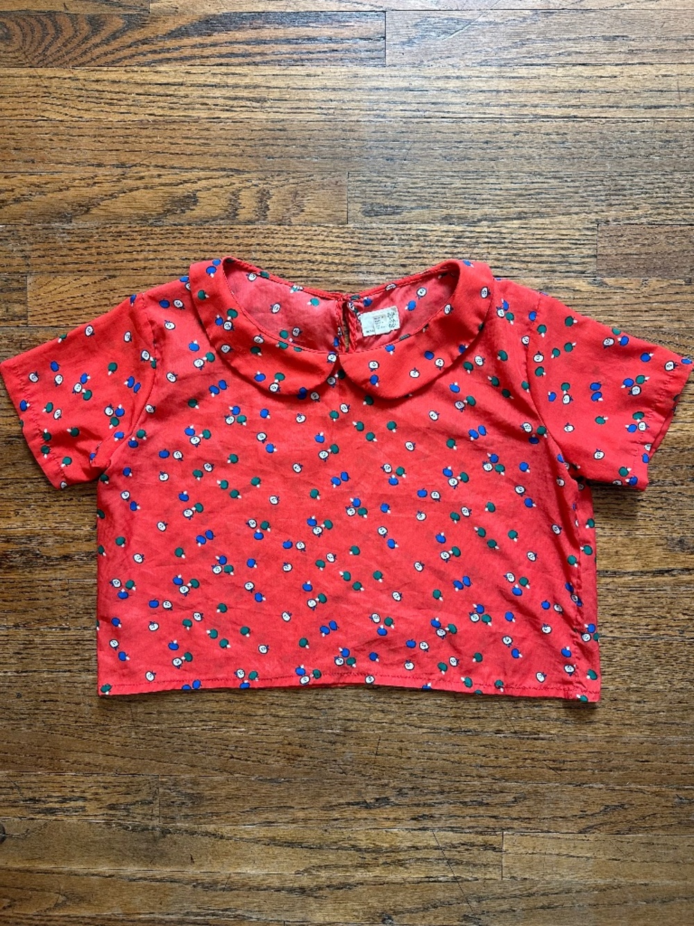 Urban Renewal Cropped Peter Pan Collar Blouse - Size Medium